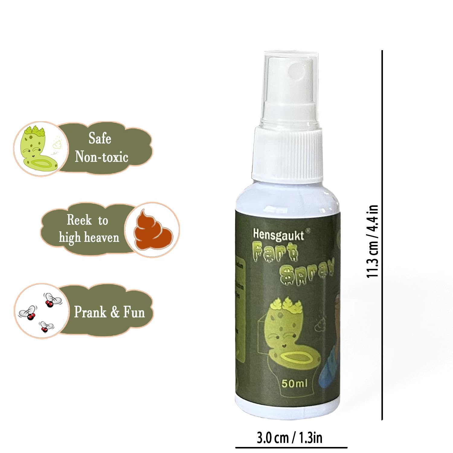 Hensgaukt Fart Spray Extra Strong Funny Sprank Fart Spray Fermented Poop Like Stink Bomb Classic Props for Pranks Funny Gag for Boys and Girls(50ml)