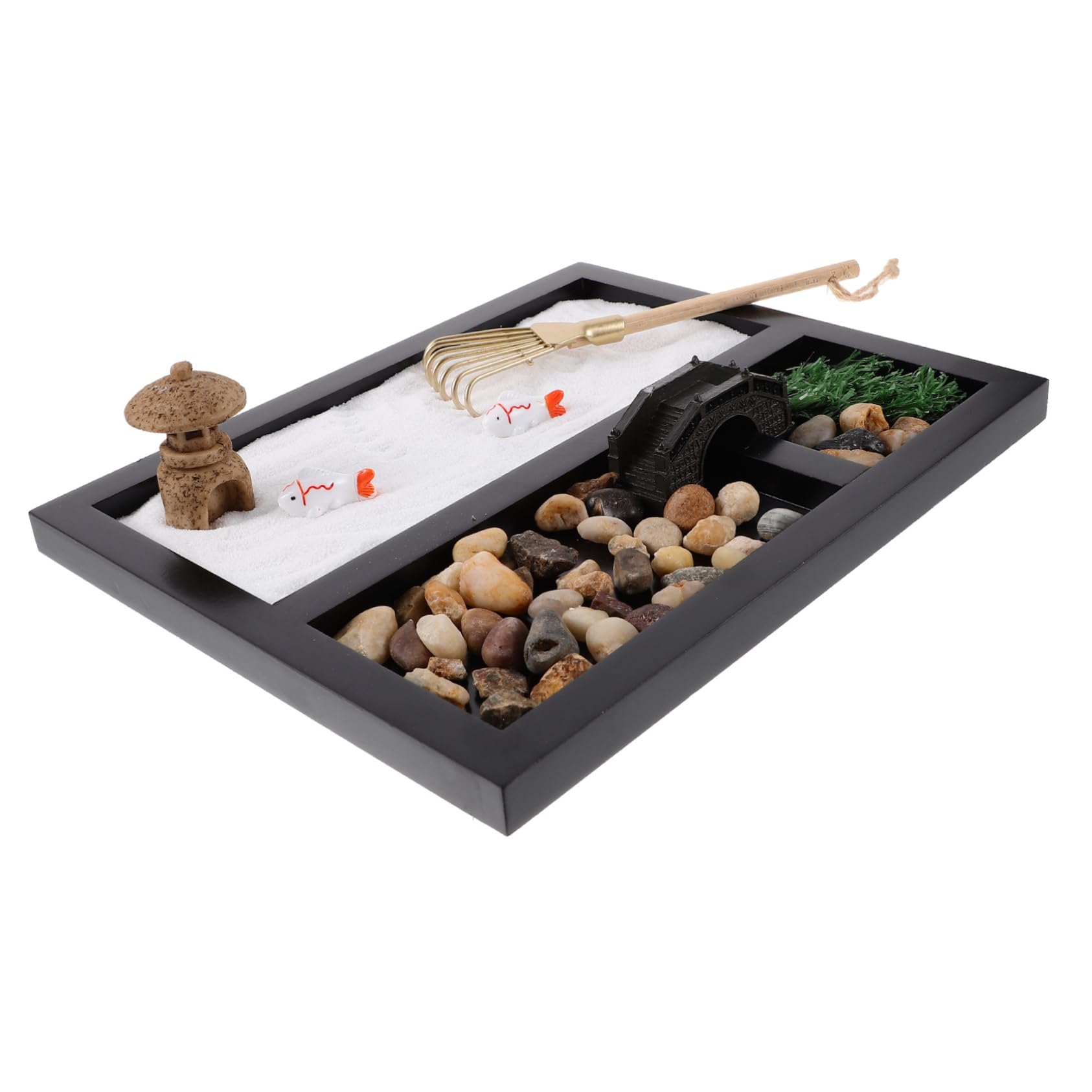 HEMOTON Sandbox Lid Decor Zen Garden Miniature Landscape Office Desktop Miniature Landscape