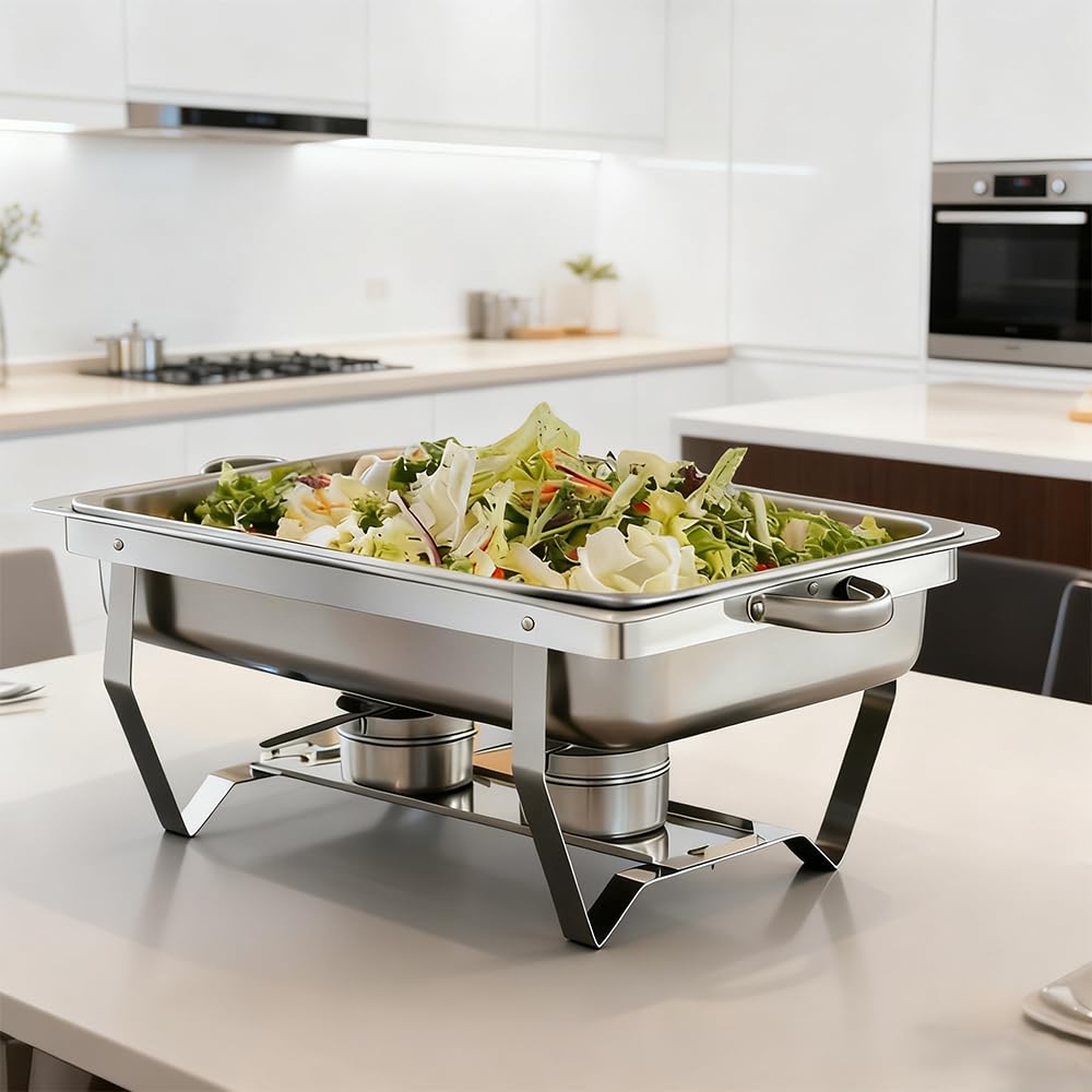 Homewell Set di 4 credenze riscaldate, coperchio pieghevole, riscaldatore per piatti in acciaio inox, per credenza/bagno marittimo professionale/mantenimento al caldo/ristoratore/hotel/ristorante