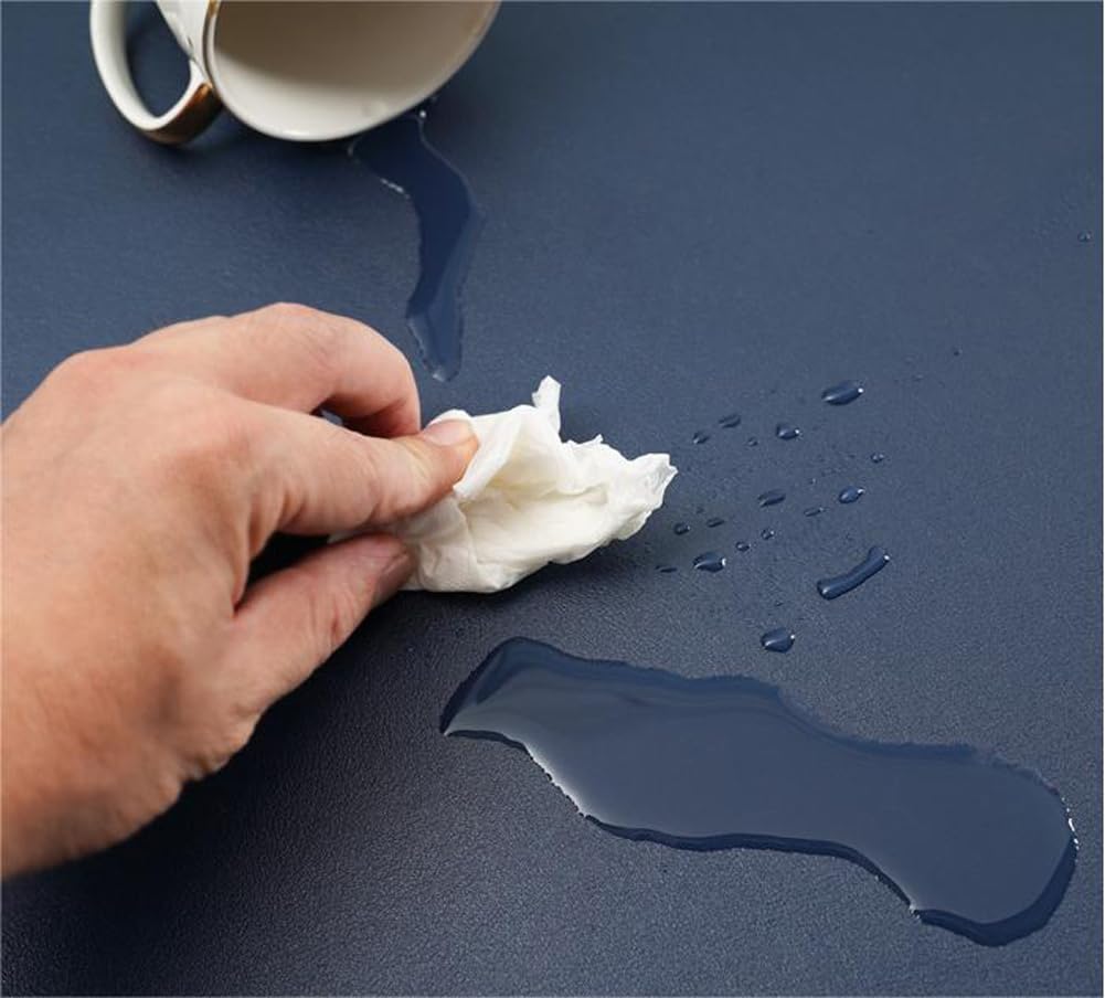 Luxuriöse Leder-Schreibtischunterlage, erweitertes Mauspad, langlebig, Büro, Zuhause, Schule, Tisch, Schreibtischunterlage, wasserdichter PU-Leder-Schreibtischschutz (Grau, 90 x 160 cm)