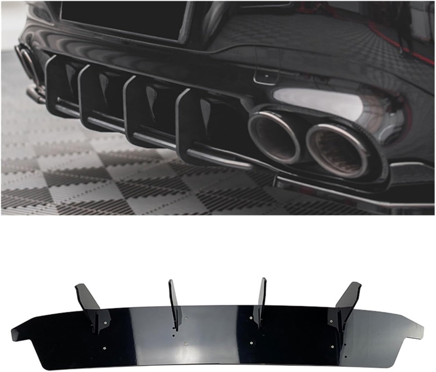 グロスブラック リアバンパーディフューザー スポイラー スプリッターリップ と互換性がある ベンツ CLAクラス C118 CLA3