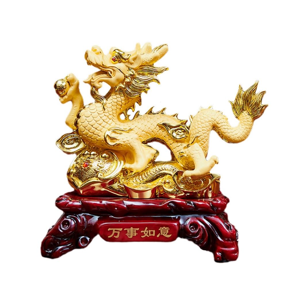 Bafnsiji Feng Shui Dragon Statue, Feng Shui Dragon Statue Ornaments, Chinese Dragon Figure, Chinese Dragon Statue Lucky Chinese Zodiac Statue