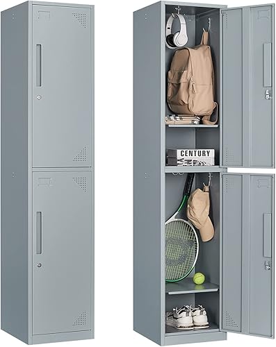 Taquillero, armario de almacenamiento de metal con cerradura, armario con puertas y estantes, organizador de archivos, casilleros con cerradura para