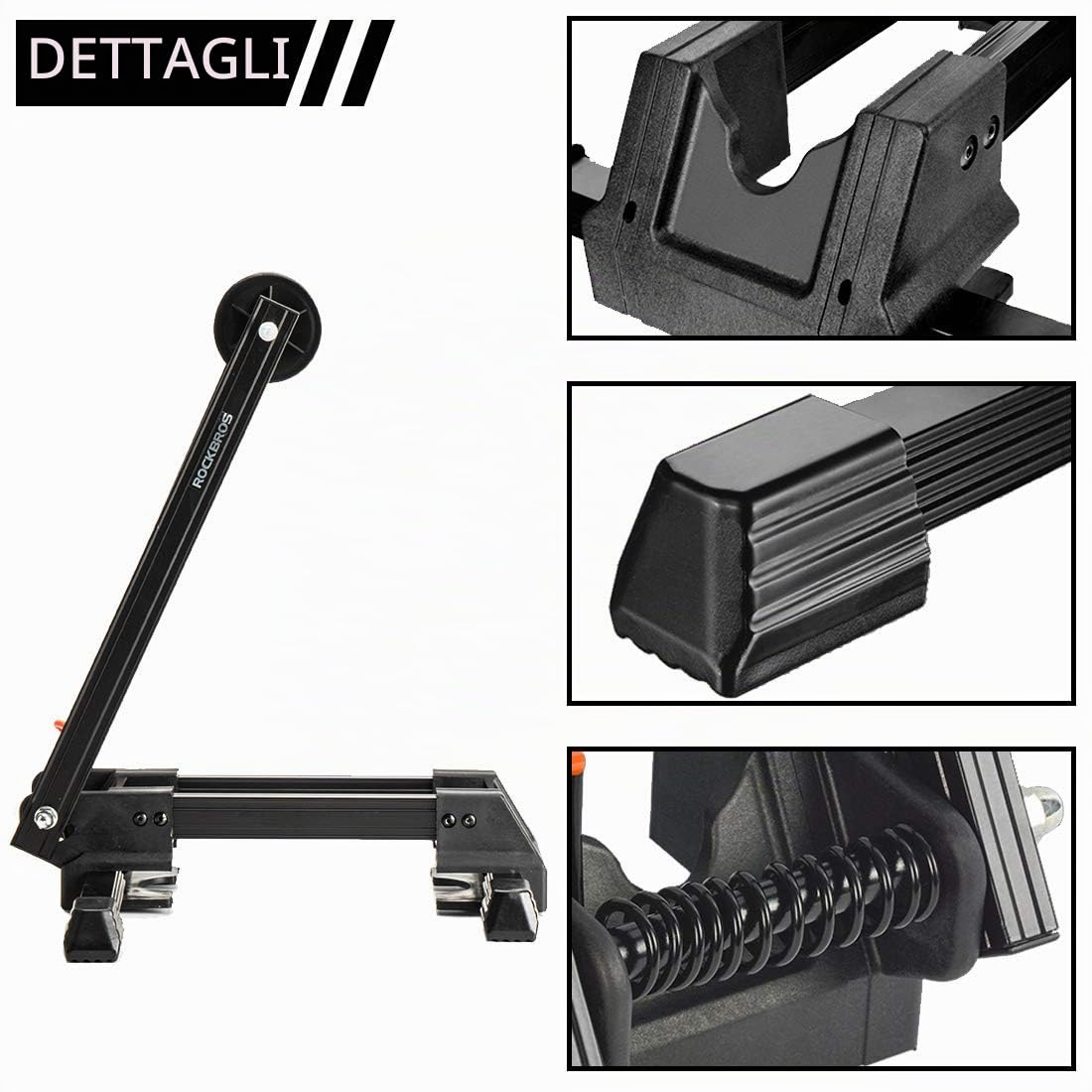 ROCKBROS Parcheggio Bici Supporto per Ruota Cavalletto Interno Pieghevole per Bicicletta in Alluminio per MTB 24/26/27.5/29 Bici da Corsa 700C
