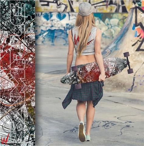 Tissue - Decal Style Vinyl Wrap Skin fits Longboard Skateboards up to 10