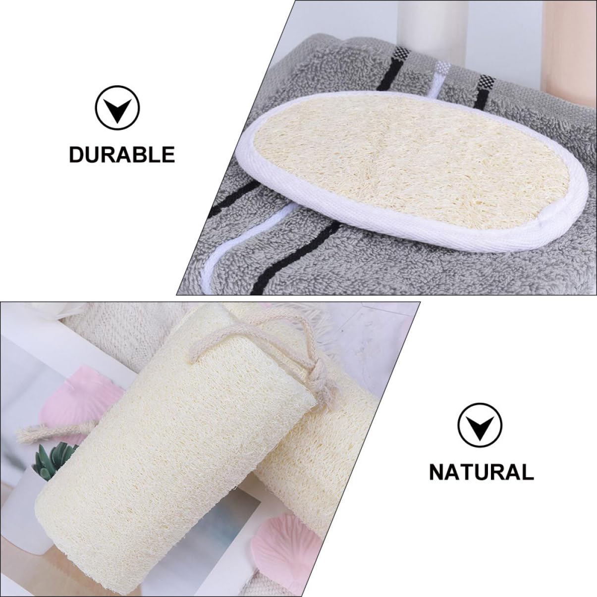 Didiseaon 12pezzi Spugne Esfolianti Loofah Naturale Per Doccia Spazzola Per Massaggio e Pulizia Corpo Per Uso Quotidiano e Relax Bagno