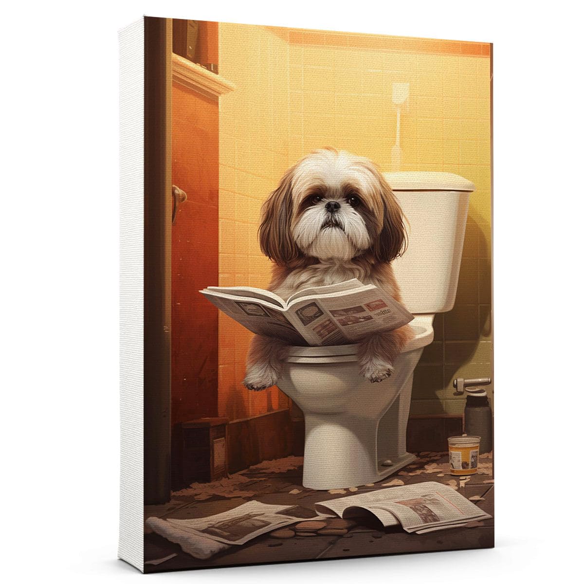 Poster In Latta Vintage Shih Tzu Dog Happy Shih Tzu Coffee Company - Decorazione Parete 20x30 Cm