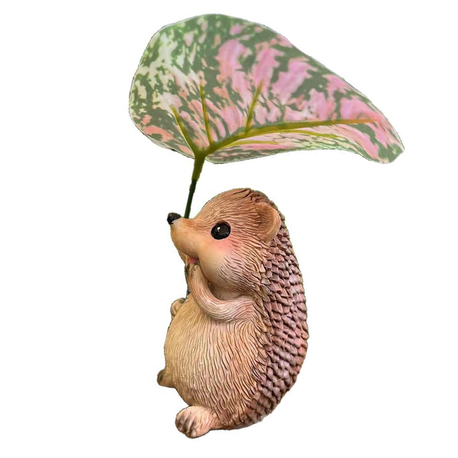 Tsophreniq Resins Hedgehogs Sculpture Holding Miniature Figurine for Garden Planter Home Tabletop Decoration Garden Ornament