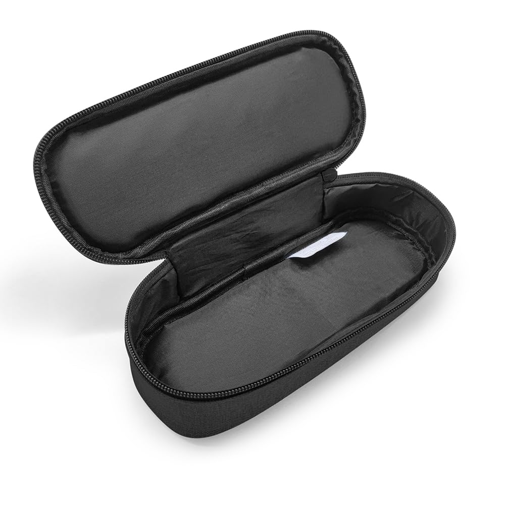 Waytex 931160 Large Capacity Semi Rigid Oval Zip Pencil Case for School, Office, Storage, Cosmetics - 23 x 9 x 6 cm - Black, Black, One Size - Image 2