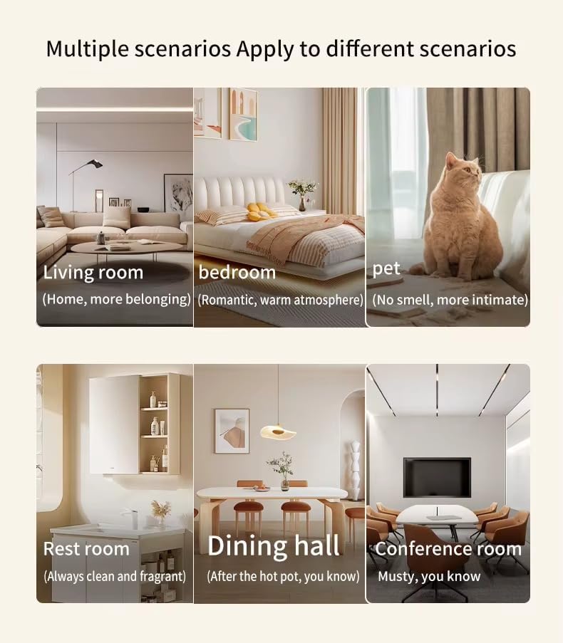 Image of Diffuze Smart Aromatherapy Diffuser Machine | Essential Oil Aroma Diffuser for Home, Bedroom & Office | Ultra Quiet <25dB | 5-Speed Fragrance Control | Wall Mounted & Tabletop Use | LED Display
