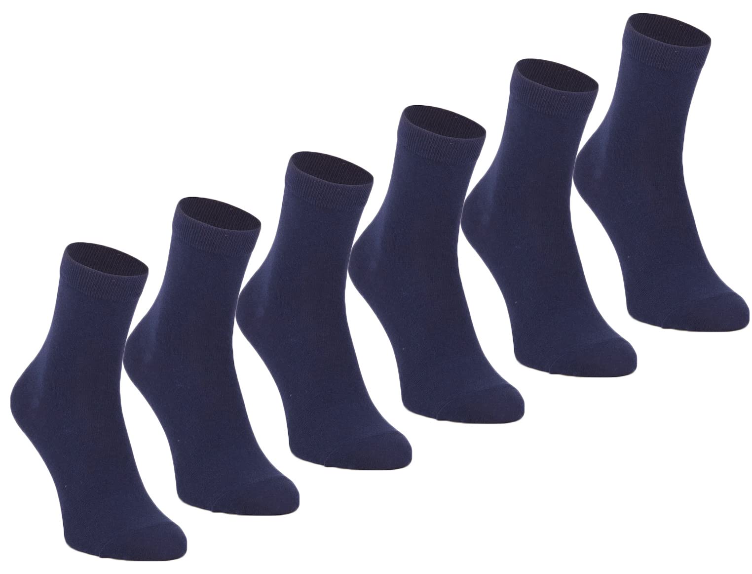 FUREINSTORE Calcetines Escolares para Niños, Calcetines Cortos Niño Niña Medias de Algodón para Uniforme, Tobillera para Deporte Suave y Expandible Pack de 6 Pares