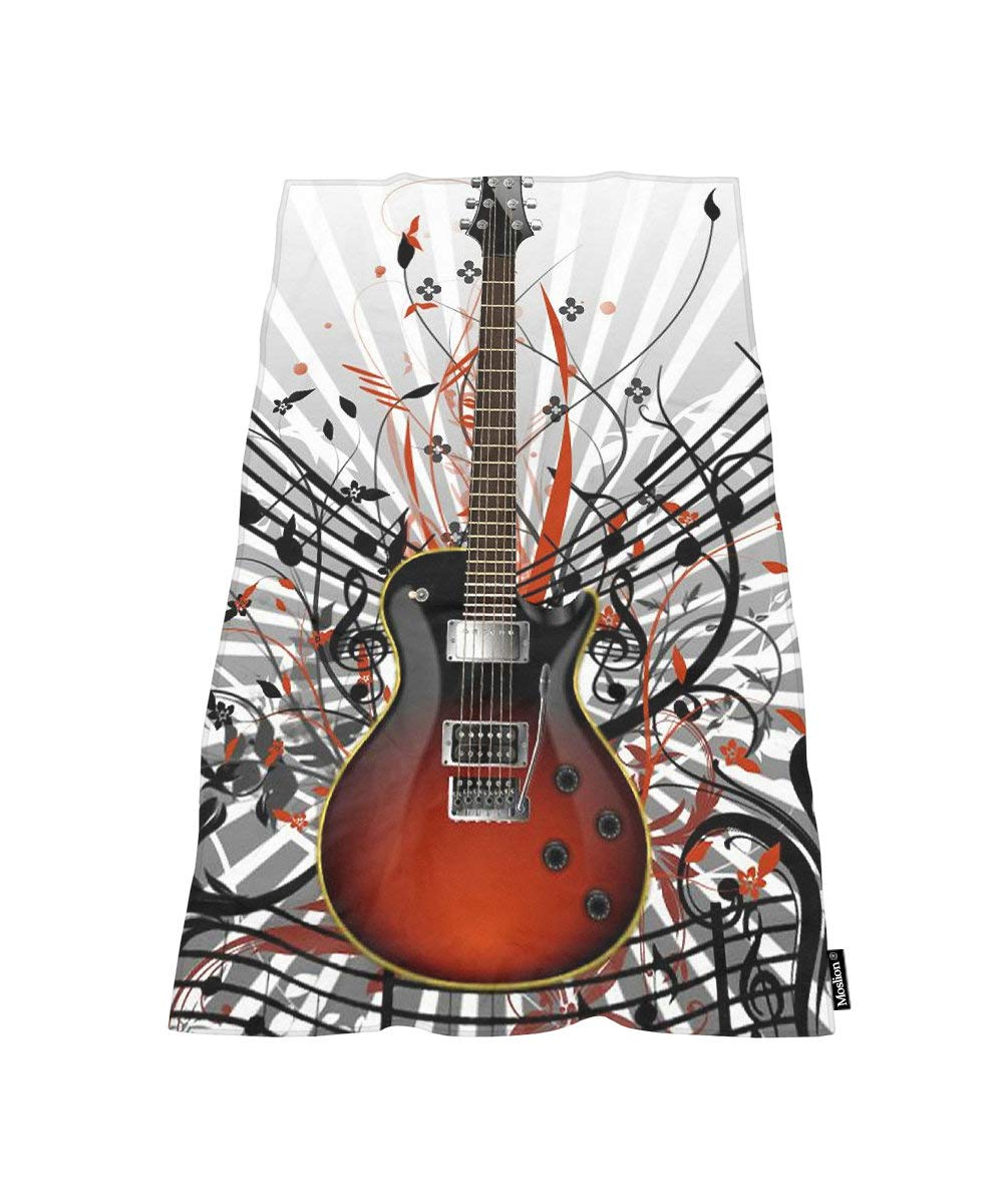 Moslion Comfy Bath Towels Guitar Music Notes Soft Bathing/Beach/Camping Towel for Women Men Girls Boys Large Size 64x32 Inches