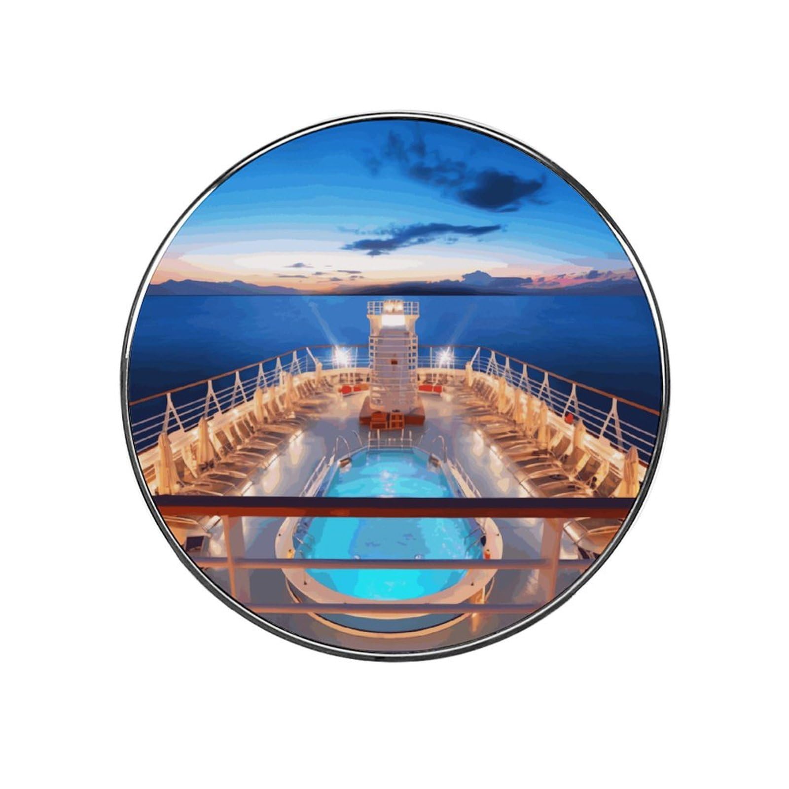Pool Party Cruise Ship Customizable Refrigerator Magnets, Strong Magnetic Fridge Stickers, Funny Round Decorative Fridge Magnets for Home Kitchen, Whiteboard, Locker, and Office