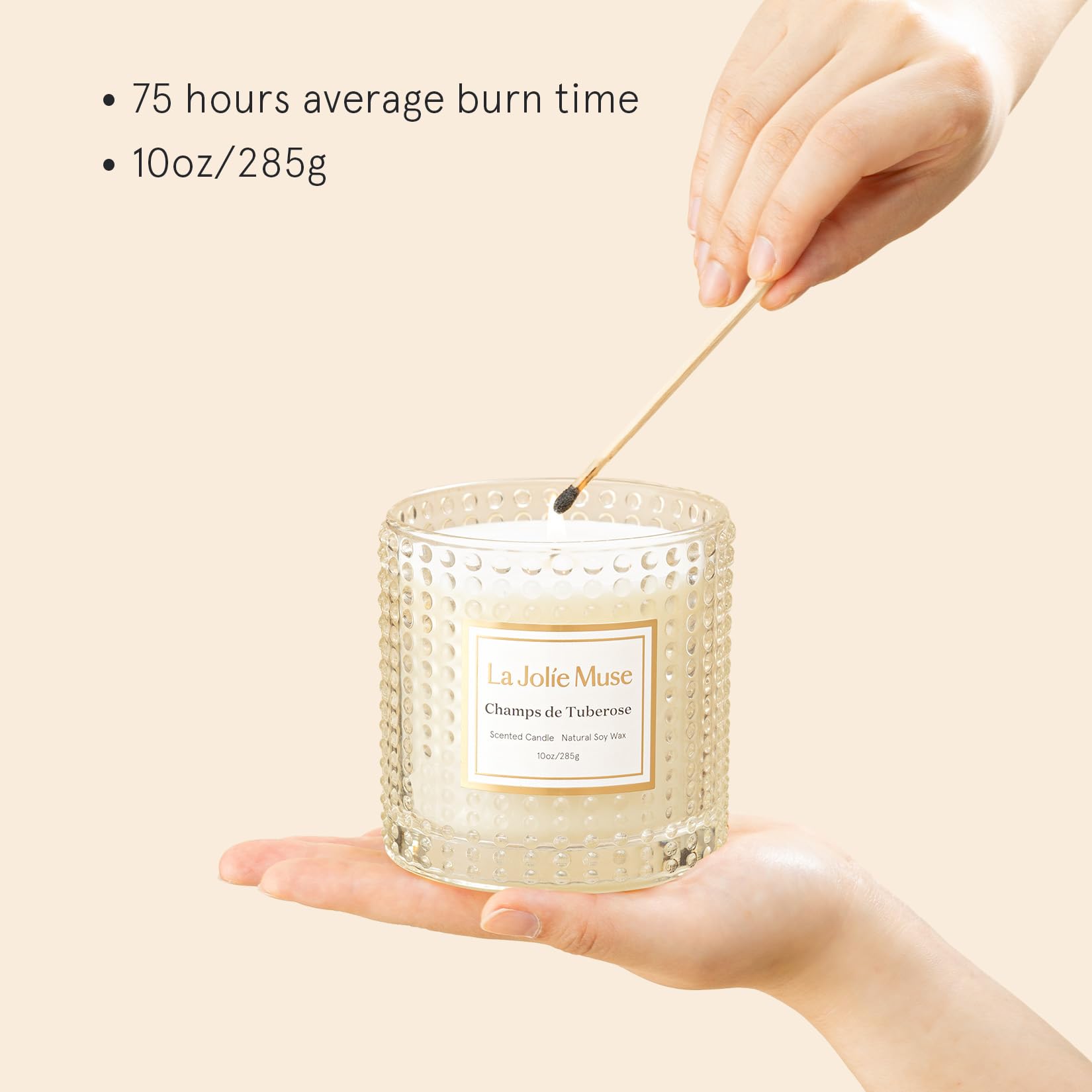 LA Jolie Muse Champs de Tuberose Scented Candle - Image 2