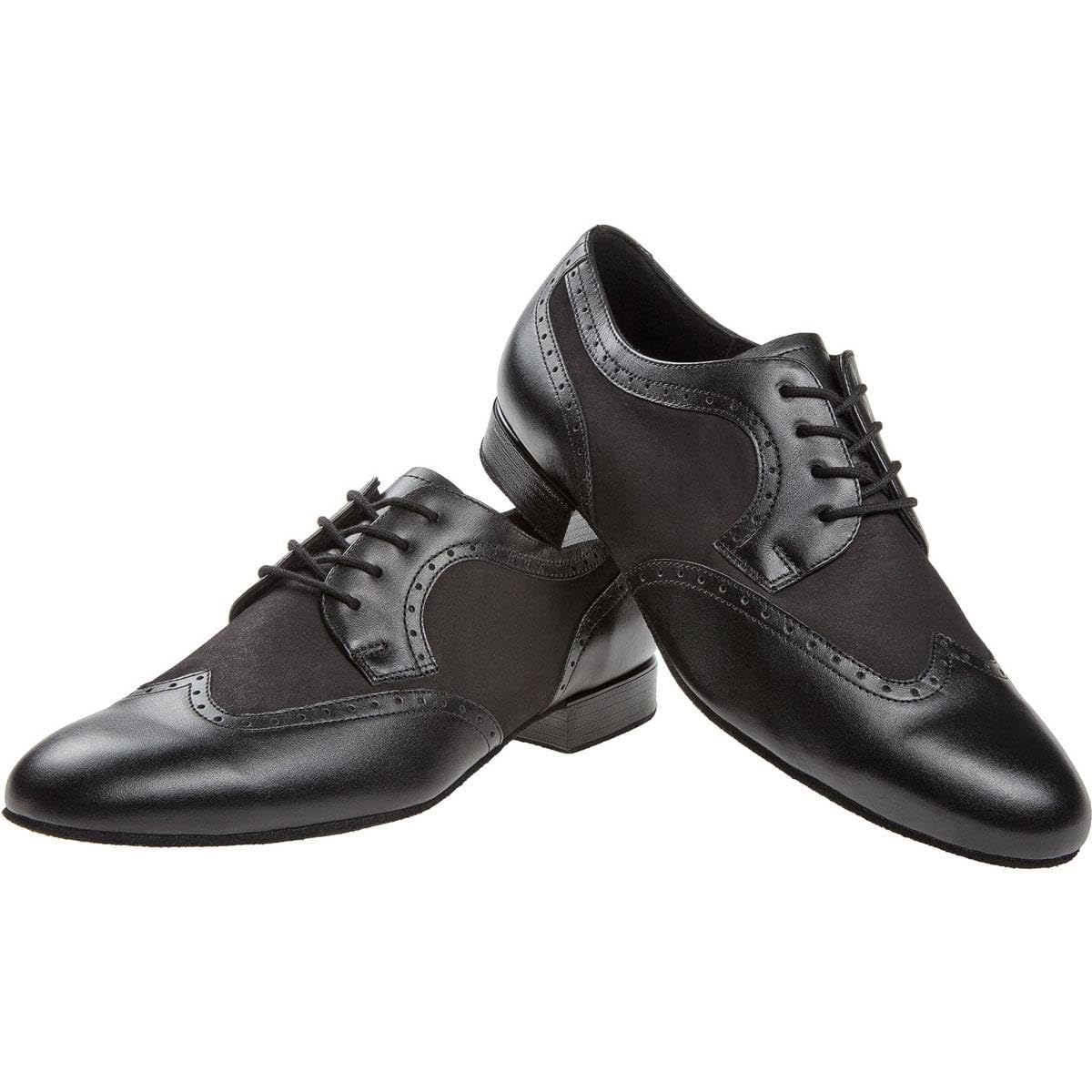 Diamant Herren Tanzschuhe 089-075-145 - Leder/Nubuck Schwarz - Normalweite - Rauledersohle - 2 cm Standard Absatz - Made in Germany