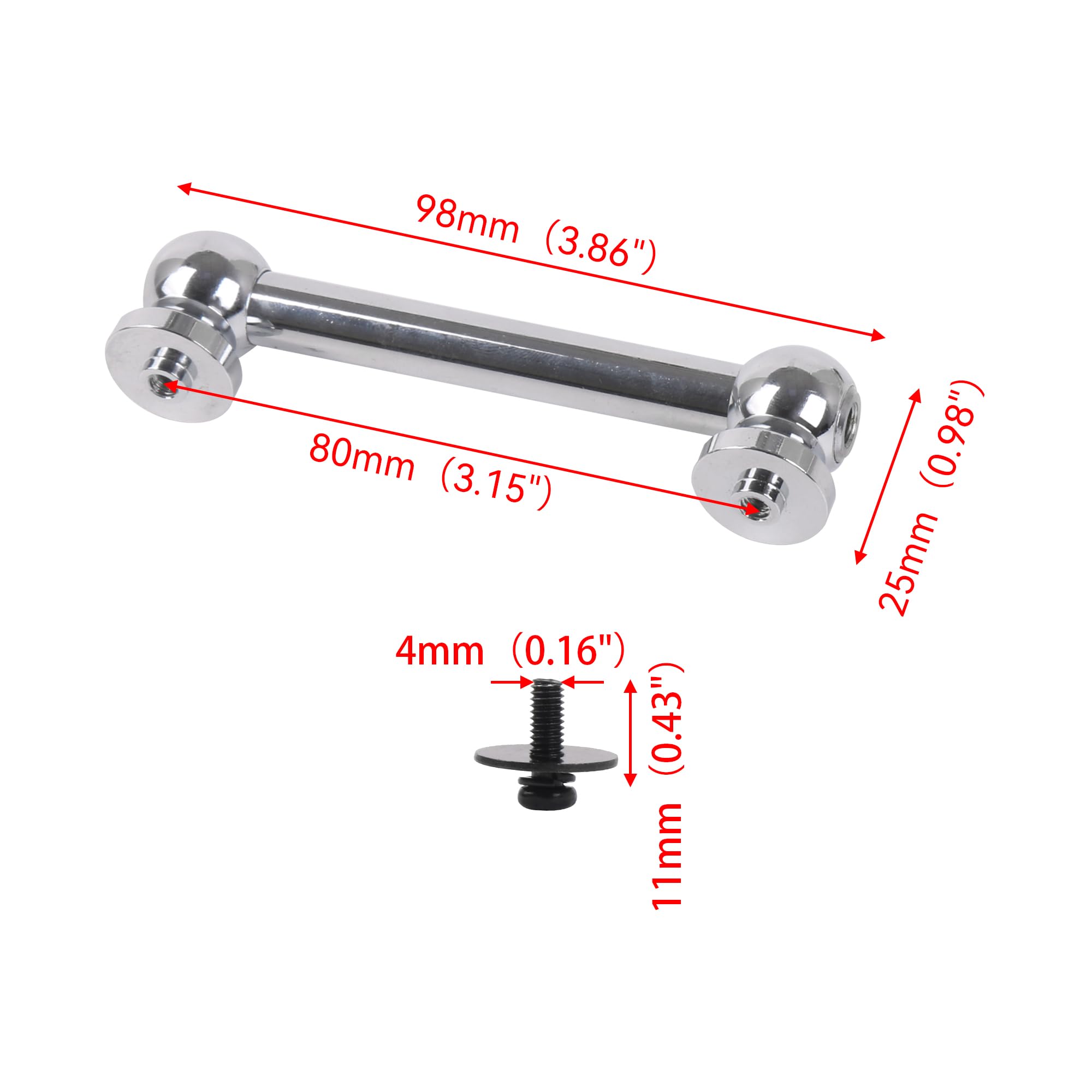 Yibuy Aluminum Double End Drum Lug for Snare Percussion 3.15" with Gaskets Silver, 98x25mm/3.86"x0.98" (LxH) - Image 4