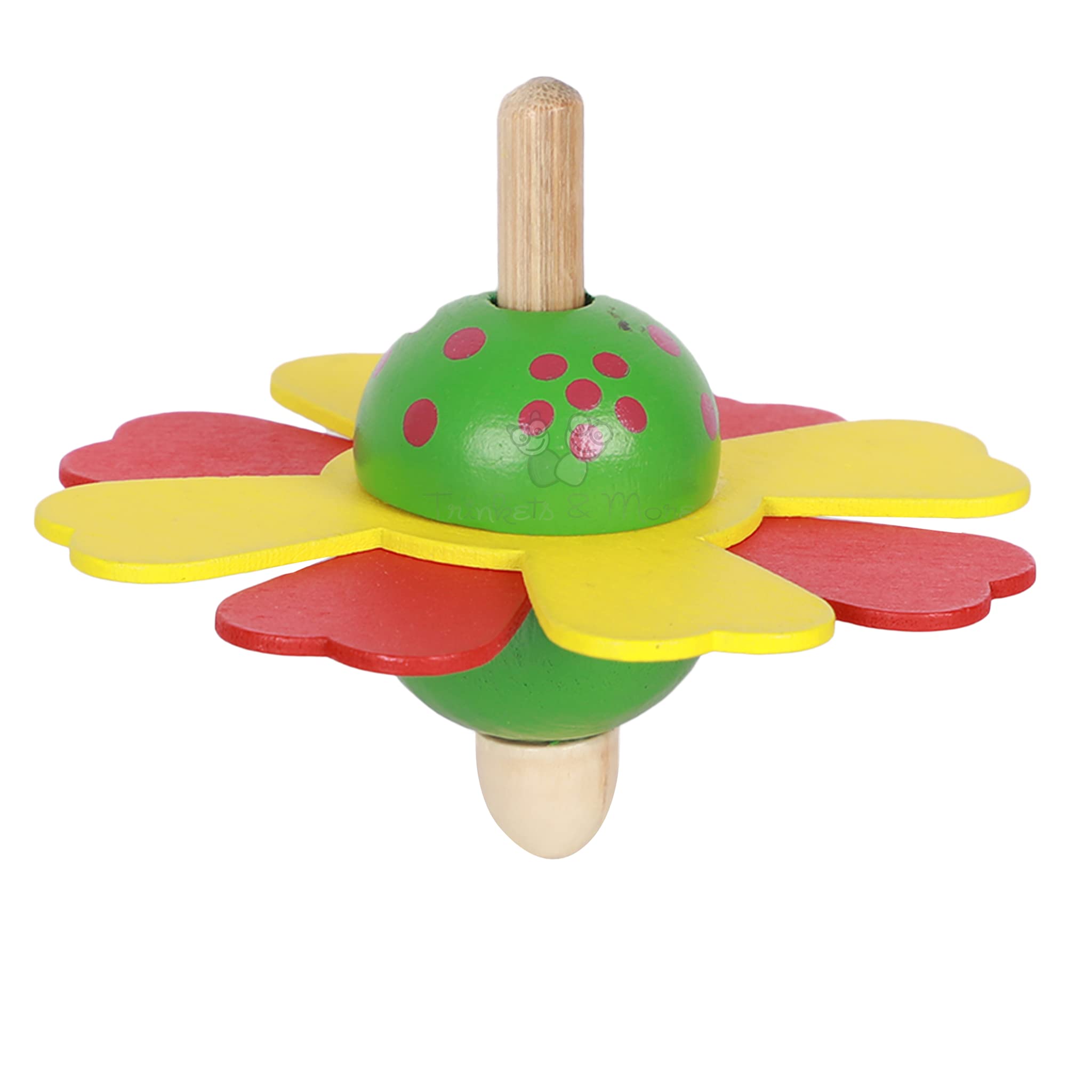 Trinkets & More® Spinning Tops for Kids Toddlers 3+ (Flower Theme Pack of 3) 2
