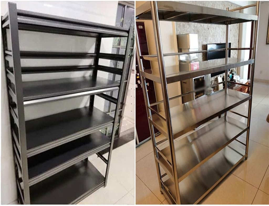 CHICKEN Pot and Pan Organizer Carbon Steel Kitchen Storage Rack Floor-Standing Fenced Storage Microwave Oven Balcony Living Room Storage Rack Kitchen Organizers and Storage