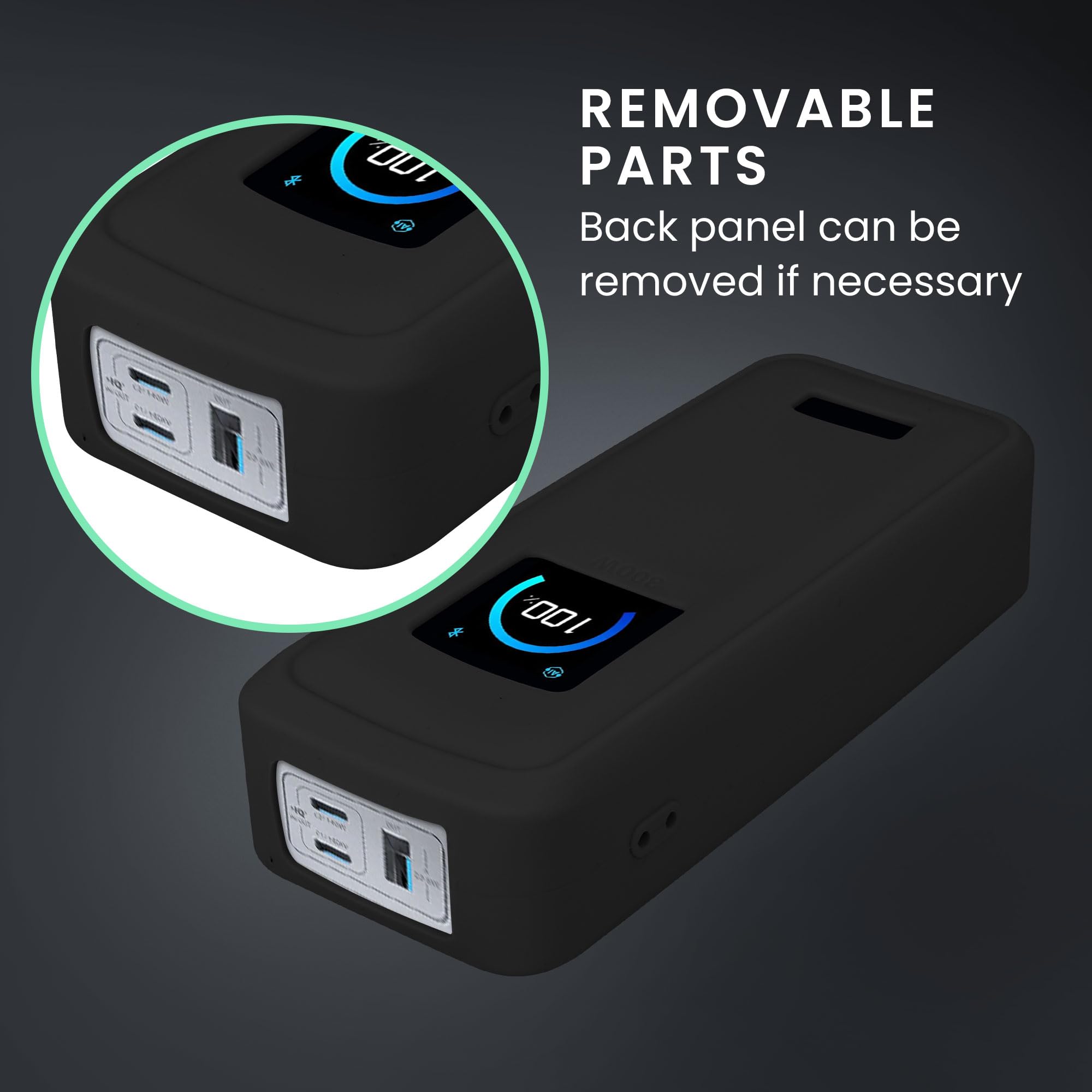 kwmobile Pokrowiec z silikonu na Anker Prime Power Bank 26250mAh 300W - etui na powerbank do stosowania w podróży - torba na powerbank - czarny