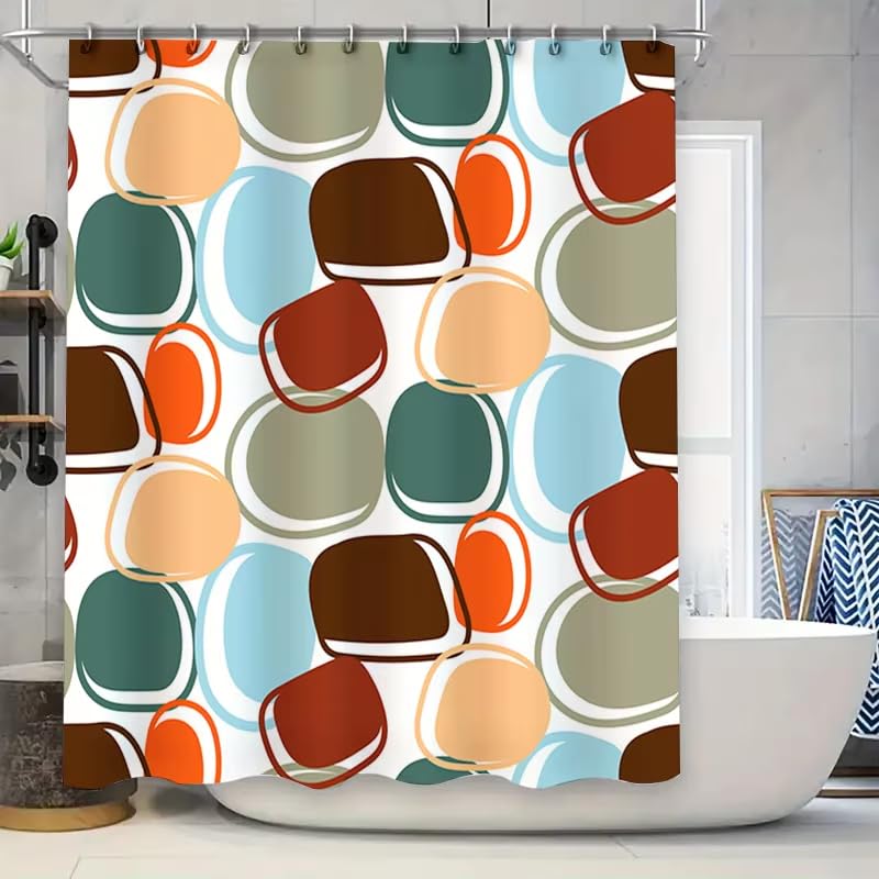 Rideaux de baignoire rétro pour créer une ambiance spa vintage et colorée chez soi