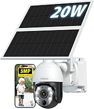 Xega 5MP【10X Optical Zoom】 2.4 GHz Wi-Fi Camera with 20 W Solar Panel 30,000 mAh Battery Recording 24/7 Human Motion Detection 100 ft Night Vision Two-Way Audio Colours IP65