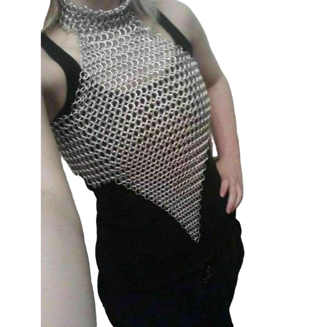 KORE NSChainmail Aluminum Halter Top, Medieval Antique Style, Gift for Women