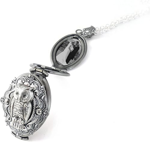 Miniatura 4 de personalized locket necklace with photo, Owl Necklace Custom 4 Photos Locket Necklace Memorial Gifts for Women, Customized Locket for family photo