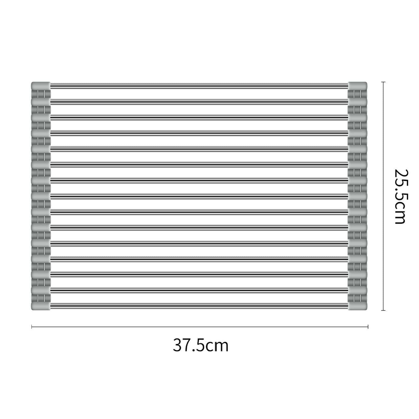 Scolapiatti pieghevole in silicone, arrotolabile, per frutta e verdura, varie dimensioni, bancone della cucina (37,5 x 25,5 cm)