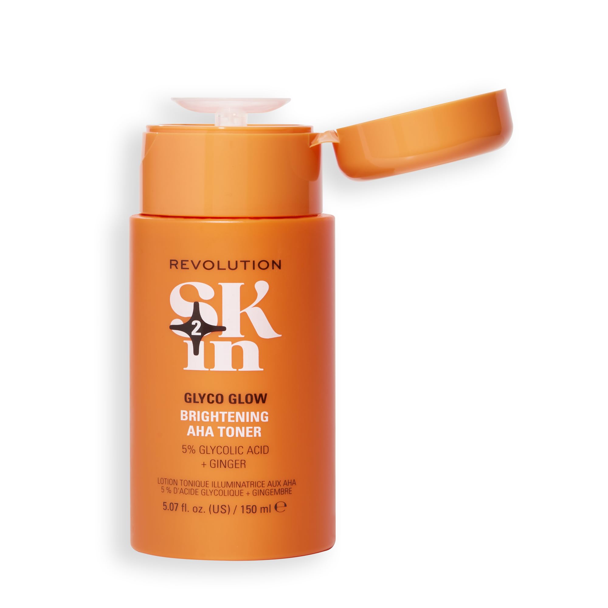 Revolution SKin Glyco Glow rozjaśniający tonik do twarzy, rozświetlający skórę, dla wegan i zwierząt, 150 ml