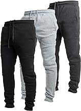 Ultra Performance 3 Pack Fleece Active Tech Joggers for Men, Mens Sweatpants with Zipper Pockets