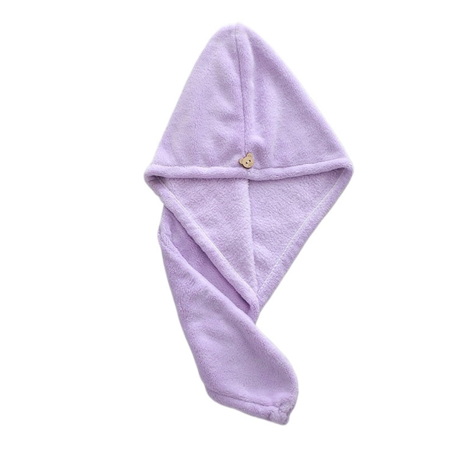 SUODEBYY Hair Towel Microfiber Hair Towel Wrap Ultra Absorbent, Fast Drying Turban Soft, No Frizz Towels For Women Wet Curly(Purple)