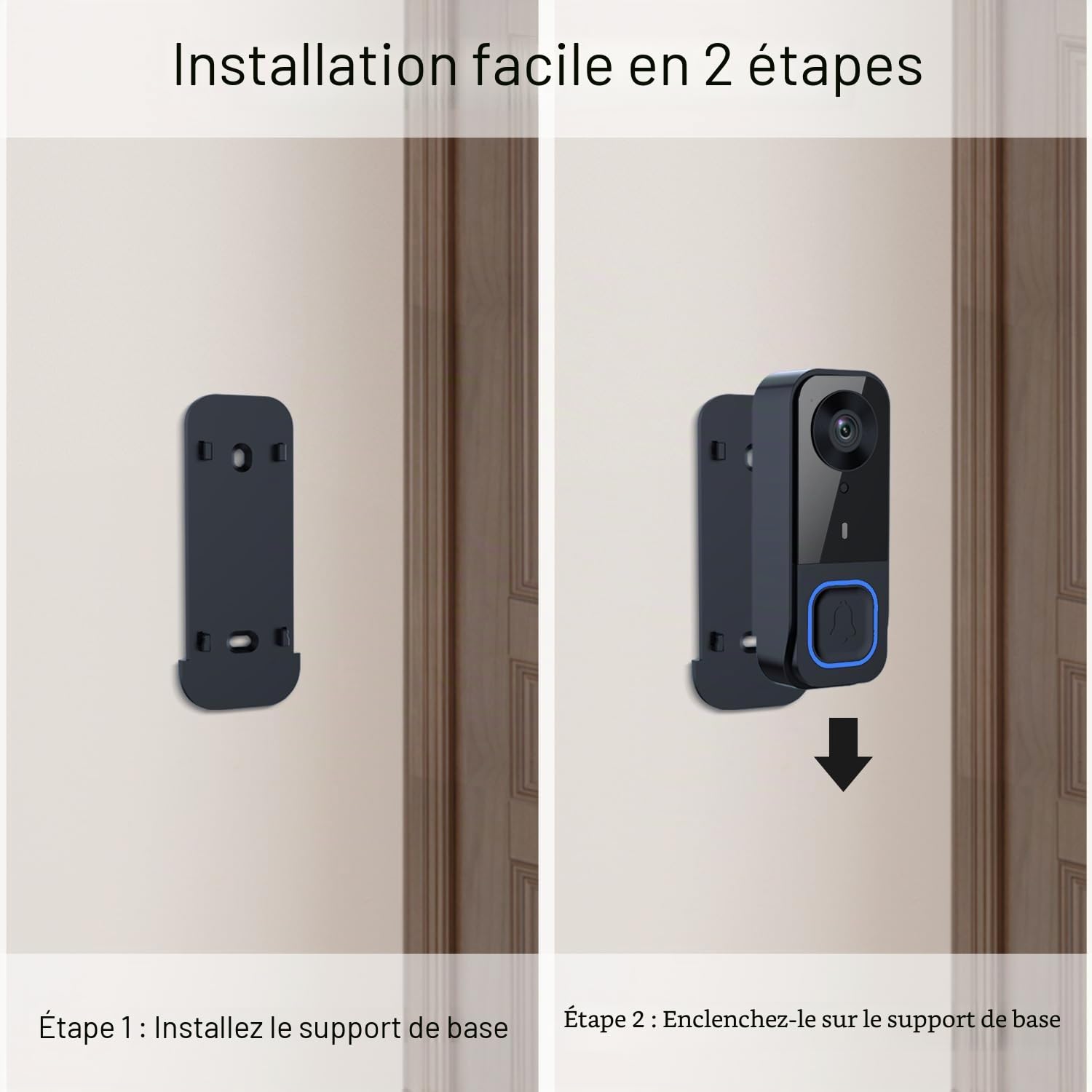 TKMARS Sonnette sans Fil avec Caméra et Écran IPS 4.5 HD, Interphone Vidéo Audio Bidirectionnel Longue Portée de Transmission, Visiophone sans WiFi ni Application, Vision Nocturne