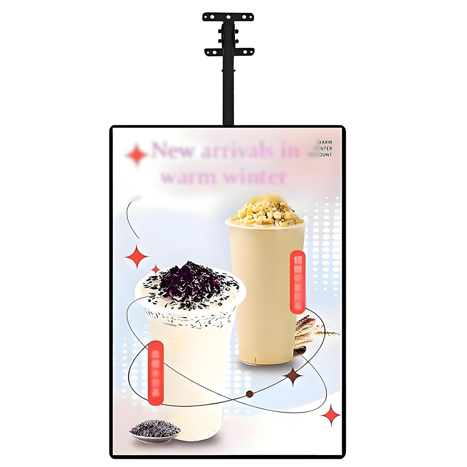 Caja de luz LED, tablero de menú retroiluminado montado en la pared para restaurantes y cafeterías, pantalla vertical, diseño delgado, 40 x 60 cm