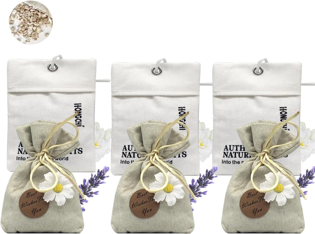 6-Pack Fresh Scented Sachet Packet, Air Freshener Bags for Drawers, Closets, Cars, Long-Lasting Sachet Bag Room Car Odor Deodorizer Fresh Scent, English Pear Freesia and Lavender