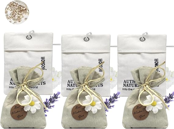 6-Pack Fresh Scented Sachet Packet, Air Freshener Bags for Drawers, Closets, Cars, Long-Lasting Sachet Bag Room Car Odor Deodorizer Fresh Scent, English Pear Freesia and Lavender