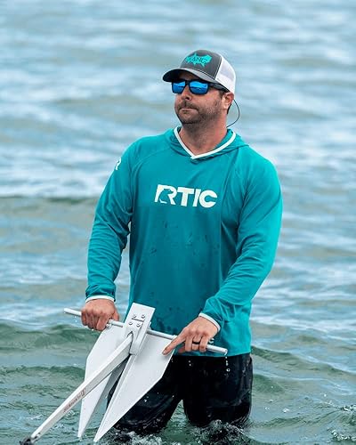 Miniatura 4 de RTIC Sudadera con capucha de manga larga para hombre, con protección solar UPF 50+, absorbe la humedad, secado rápido, ropa para exteriores