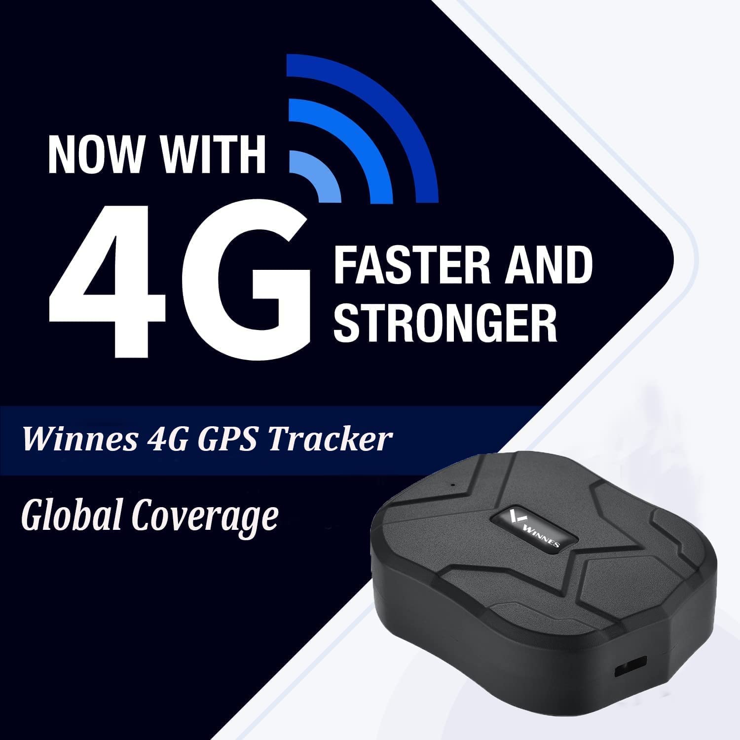 Winnes Traceur GPS Voiture avec Batterie 10000 mAh Magnétique GPS Tracker Antivol en Temps réel avec Application pour iOS Andriod