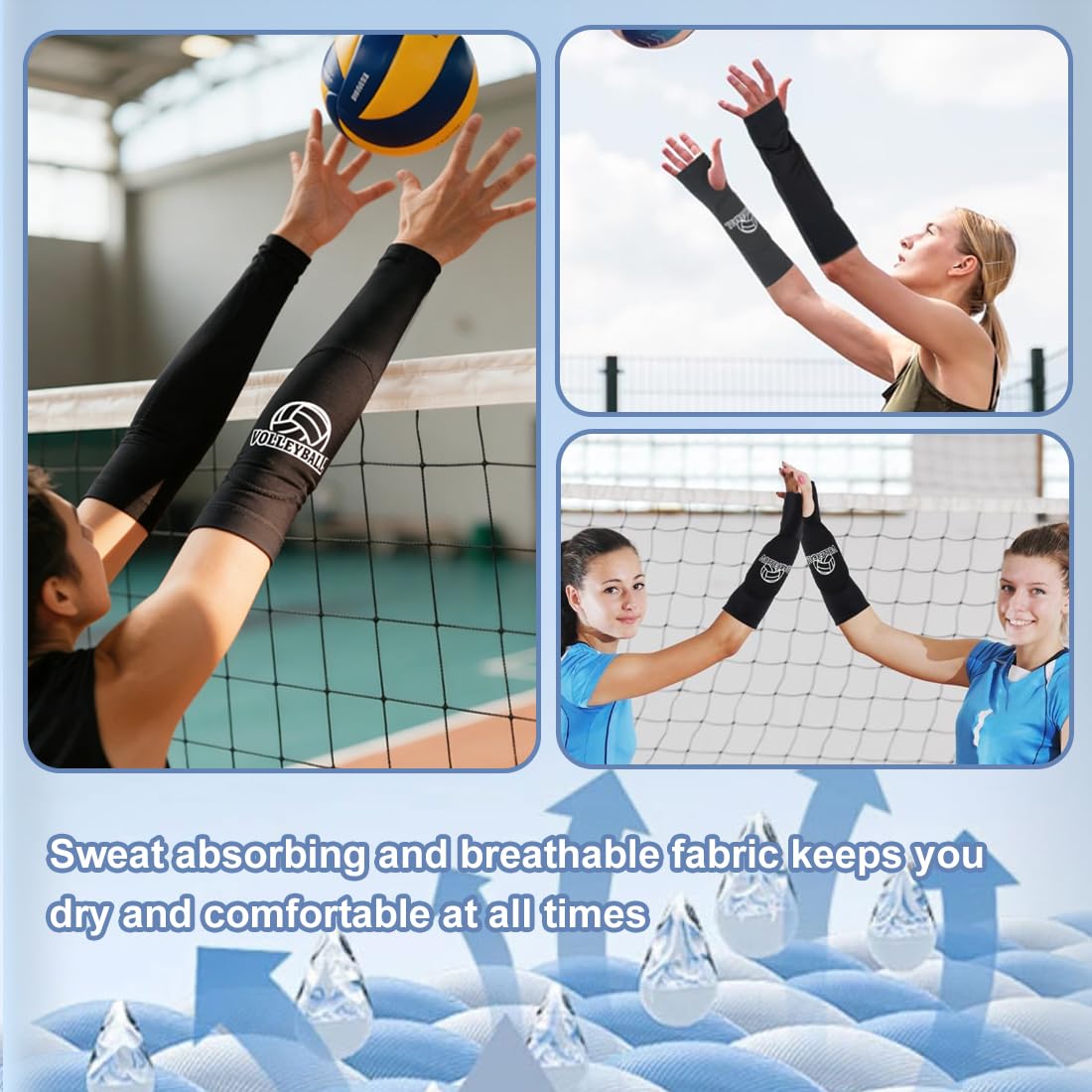 UIEXEA Protectores de Brazo de Voleibol, Antebrazo con Almohadilla de Protección Antideslizante y Orificio para el Pulgar, para Entrenamiento y Partido — view 6