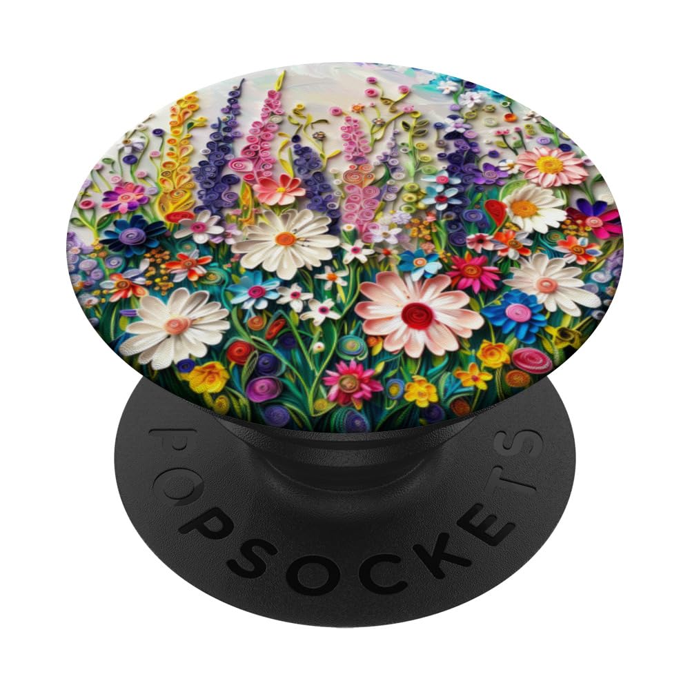 Wildflowers, Cottagecore, Garden Floral Nature Lover Art PopSockets Adhesive PopGrip