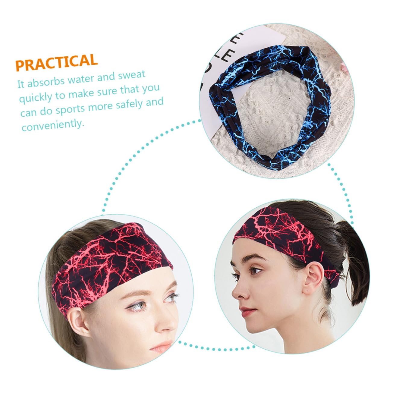Sosoport 10pezzi Fasce Allenamento Sportive Traspiranti Bande Per Sudore Elastiche e Confortevoli Per Yoga e Fitness Di Fasce Per Traspirante