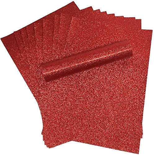 Rot Glitzerkarton, A4, glitzernd, weich, fusselfrei, 250 g/m², 10 Blatt Cover