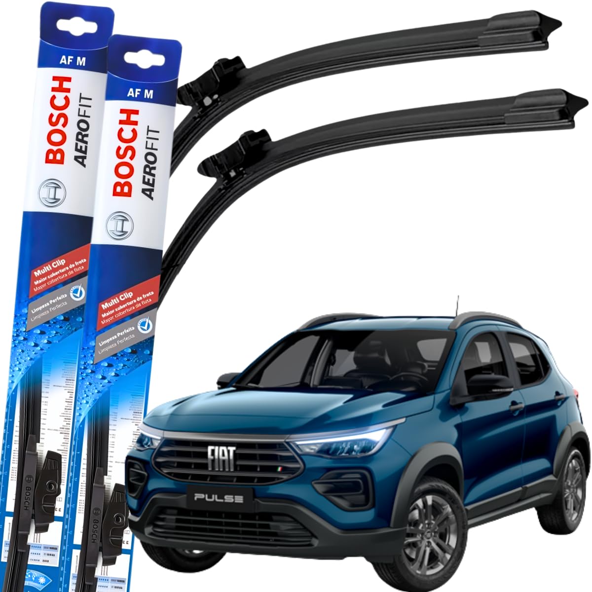 Par Palheta Limpador Parabrisa Original Bosch Multiclip Fiat Pulse