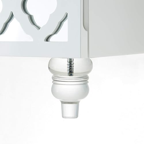 Miniatura 7 de Inspired Home Pablo - Mesita de noche con espejo brillante, 3 cajones, mesa auxiliar, moderna, acrílica Lucite