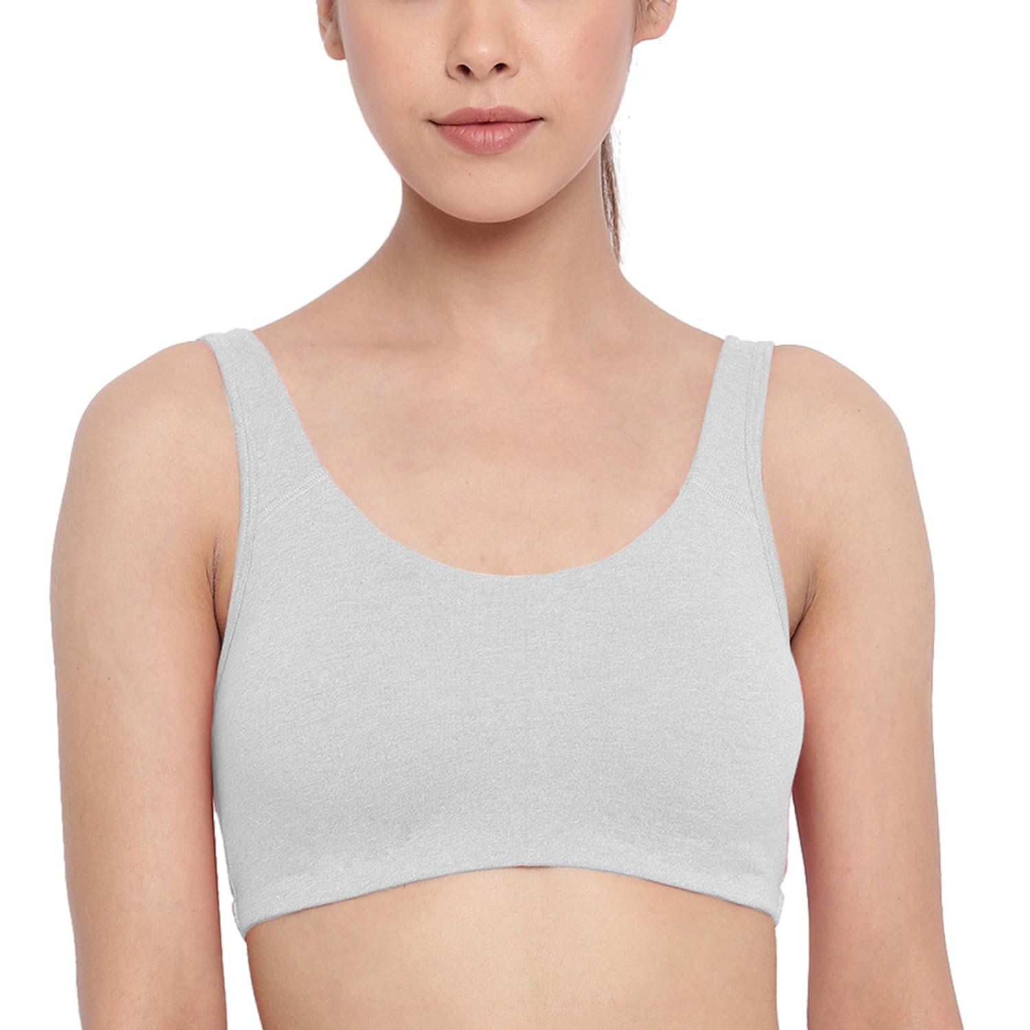Enamor Women's Full Cup Non Padded Non Wired Bra (Pack of 2) (SB06_White/Grey_Large) 2