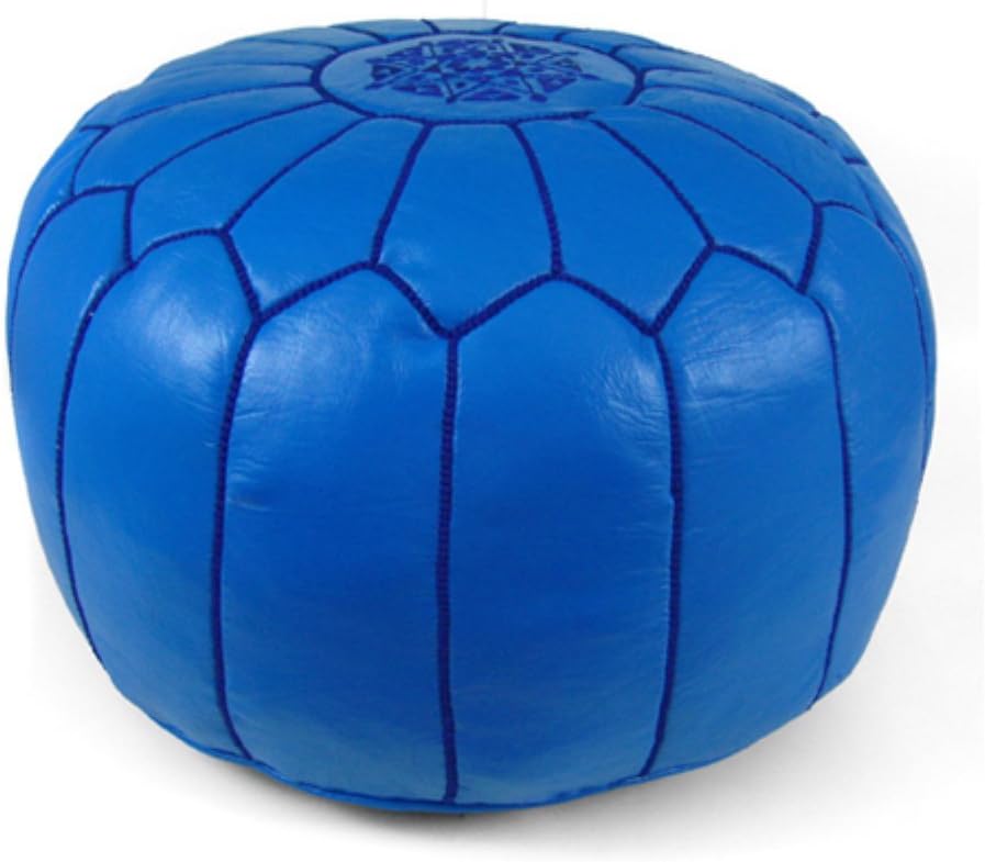 Moroccan Pouf Ottoman Color: Light Navy
