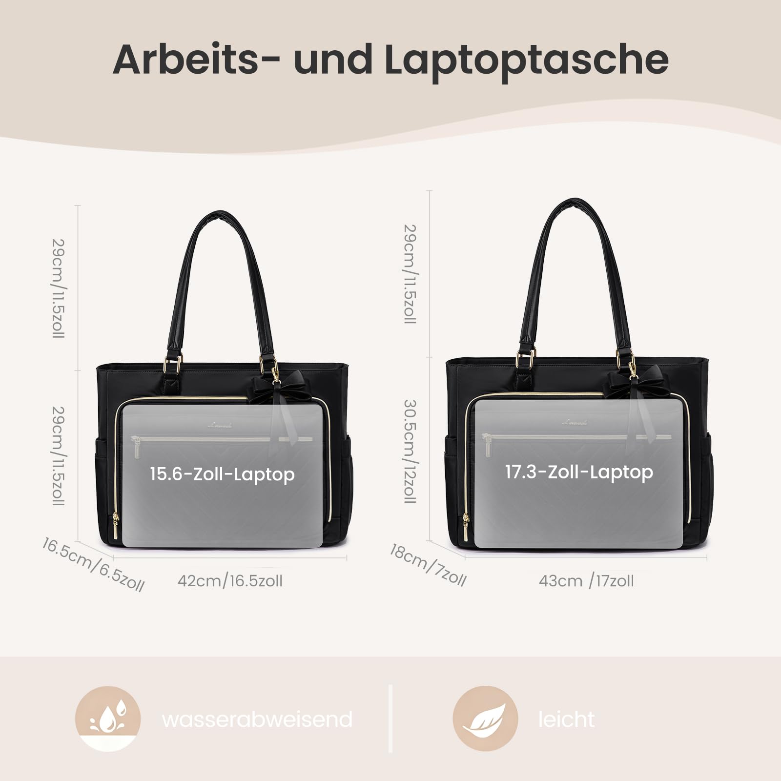 LOVEVOOK Lehrertasche Damen Laptoptasche Damen Arbeitstasche Aktentasche