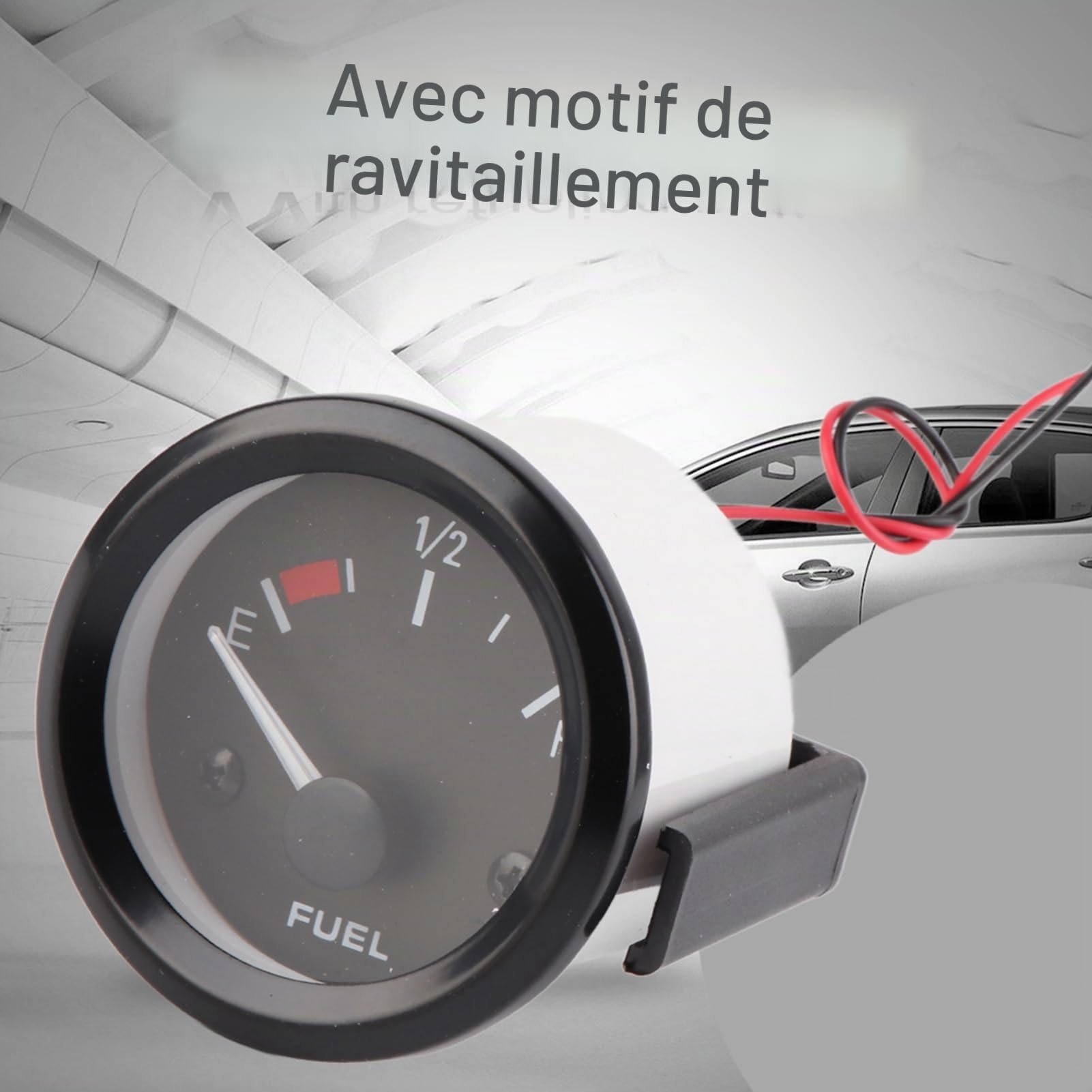 Jauge de niveau de carburant universelle 52 mm pour voiture indicateur de niveau de carburant numérique LED E-1/2-F avec capteur de carburant