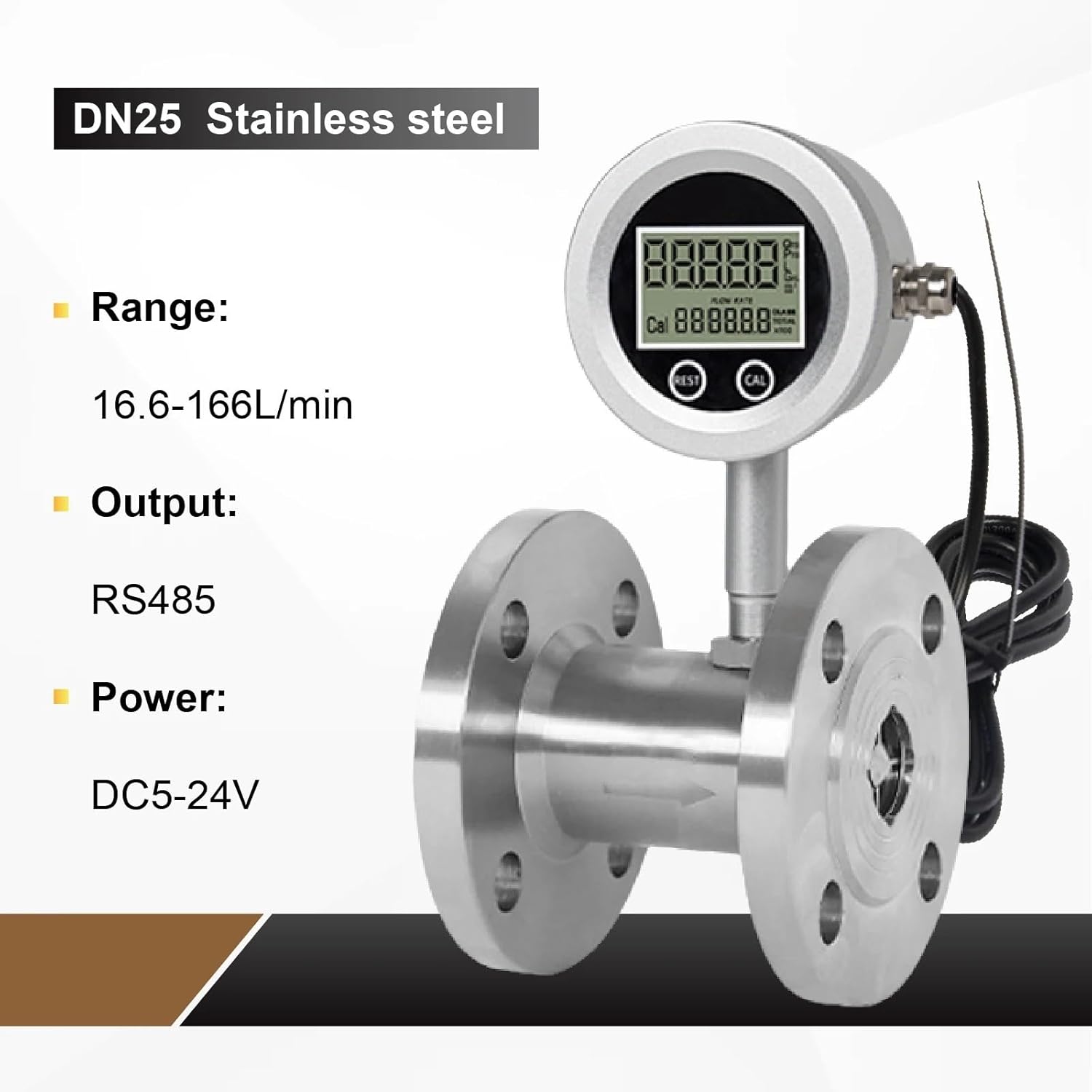 Round-Head Digital Turbine Flow Meter RS485 Pulse Output Battery Powered Liquid Flow Sensor(KS40-1200-420A D8M2T001)