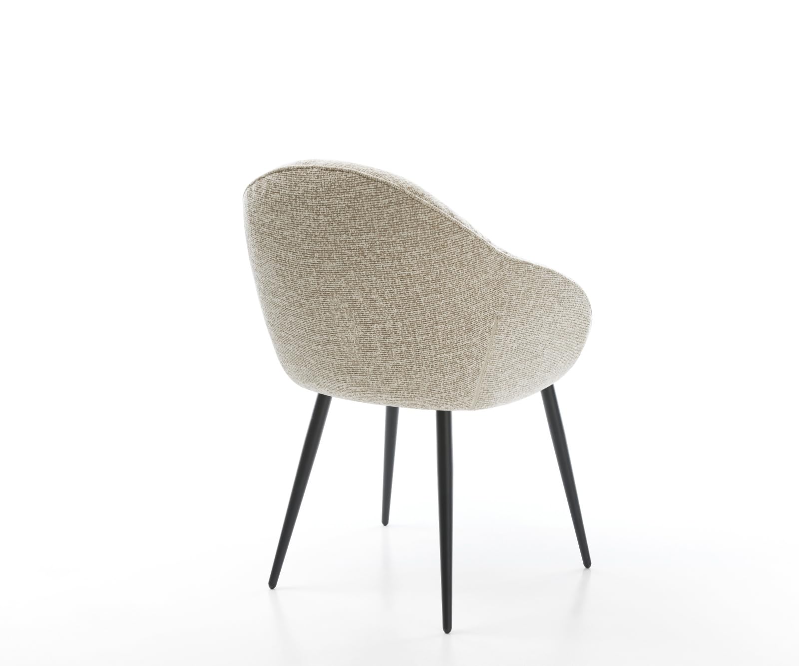 Chaise-rembourrée Gaio-Flex 4 pieds coniques noir tissu tissé doux beige