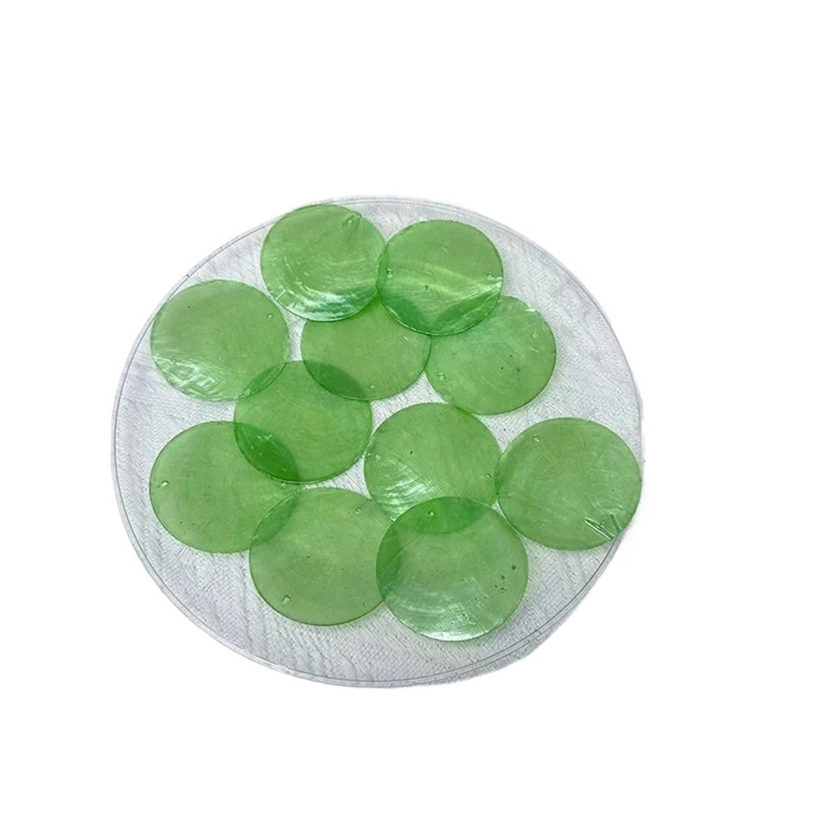 LuoAXINN Capiz Shells 100pcs 5cm DIY White Capiz Shell Two Holes Sea Shells for Decor Wind Chimes Crafts Jewellery Accessories(Light green)